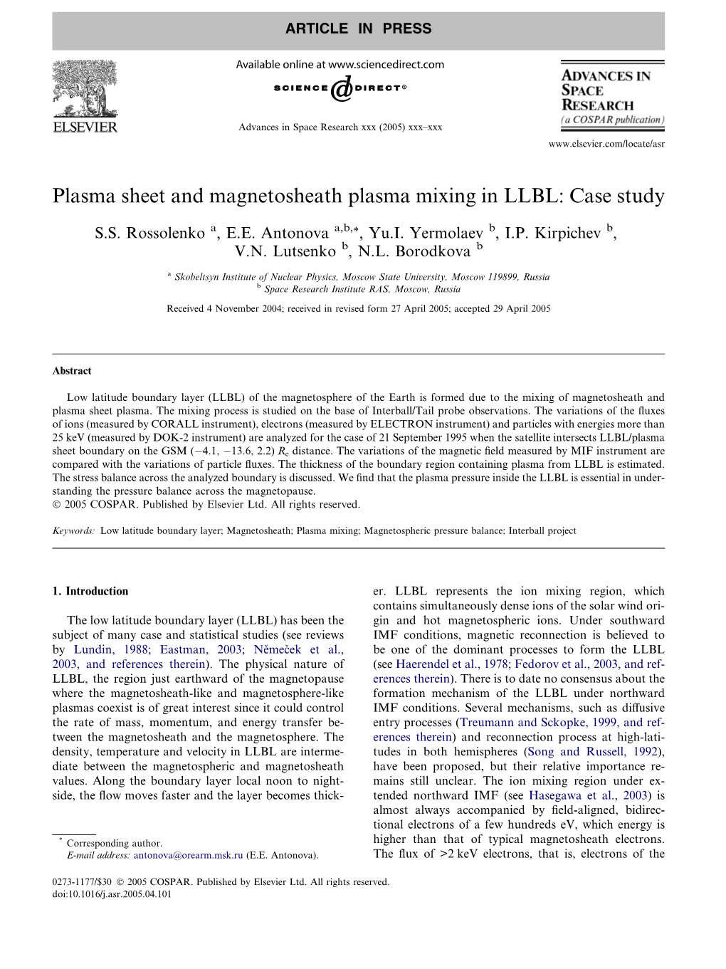 Plasma Sheet and Magnetosheath Plasma Mixing in LLBL: Case Study