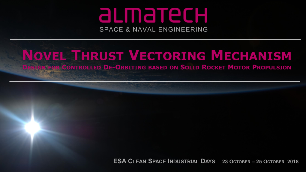 Novel Thrust Vectoring Mechanism Design for Controlled De-Orbiting Based on Solid Rocket Motor Propulsion