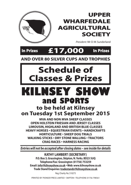 Kilnsey Show Schedule 2009