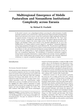 Multiregional Emergence of Mobile Pastoralism and Nonuniform Institutional Complexity Across Eurasia