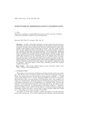 Baltic Astronomy, Vol.20, 289–296, 2011 SOME STUDIES OF