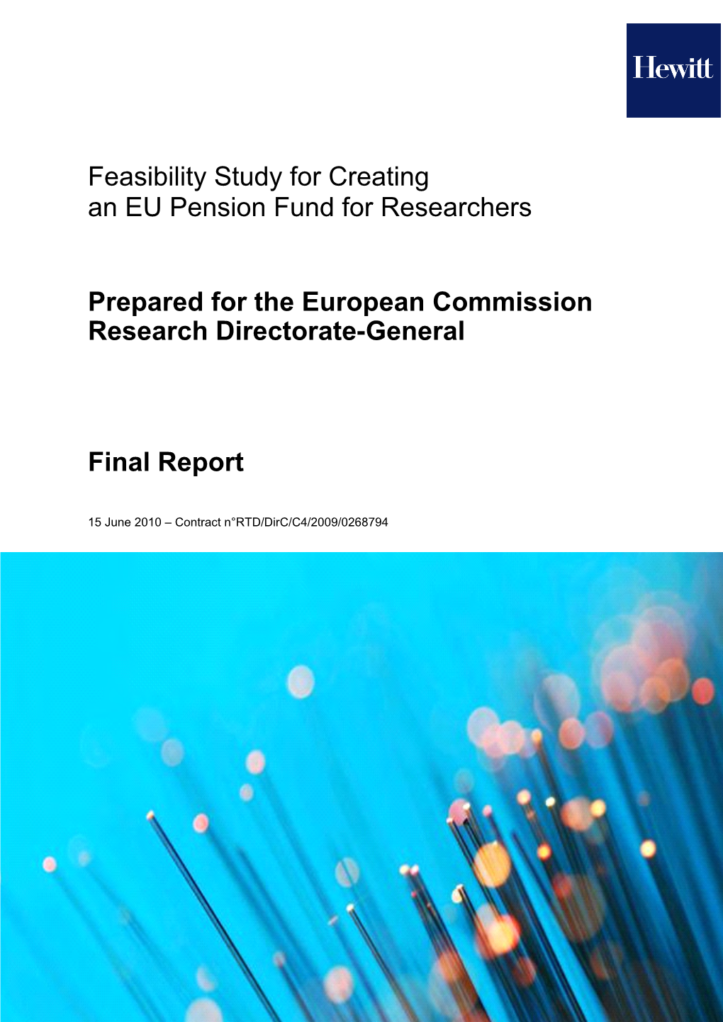 Feasibility Study for Creating an EU Pension Fund for Researchers