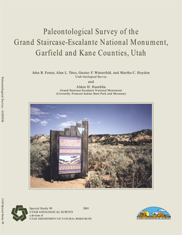 Paleontological Survey of the Grand Staircase-Escalante National Monument, Garfield and Kane Counties, Utah