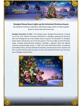 Shanghai Disney Resort Lights up the Enchanted Christmas Season