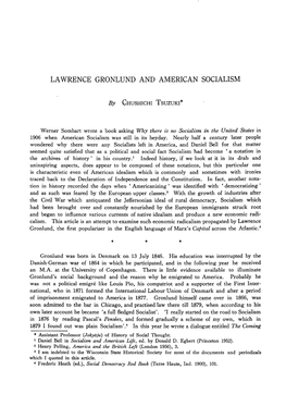 Lawrence Gronlund and American Socialism