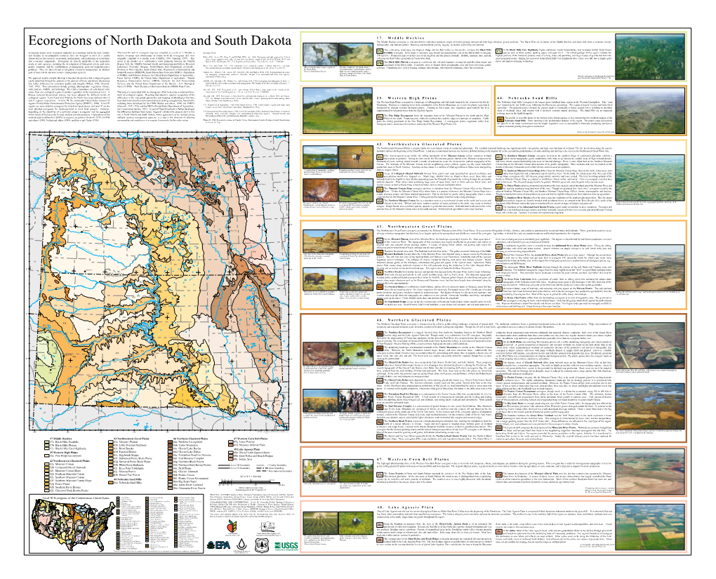 Ecoregions of North Dakota and South Dakota Hydrography, and Land Use Pattern