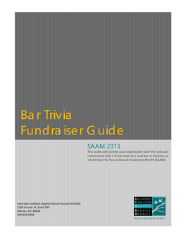 Bar Trivia Fundraiser Guide