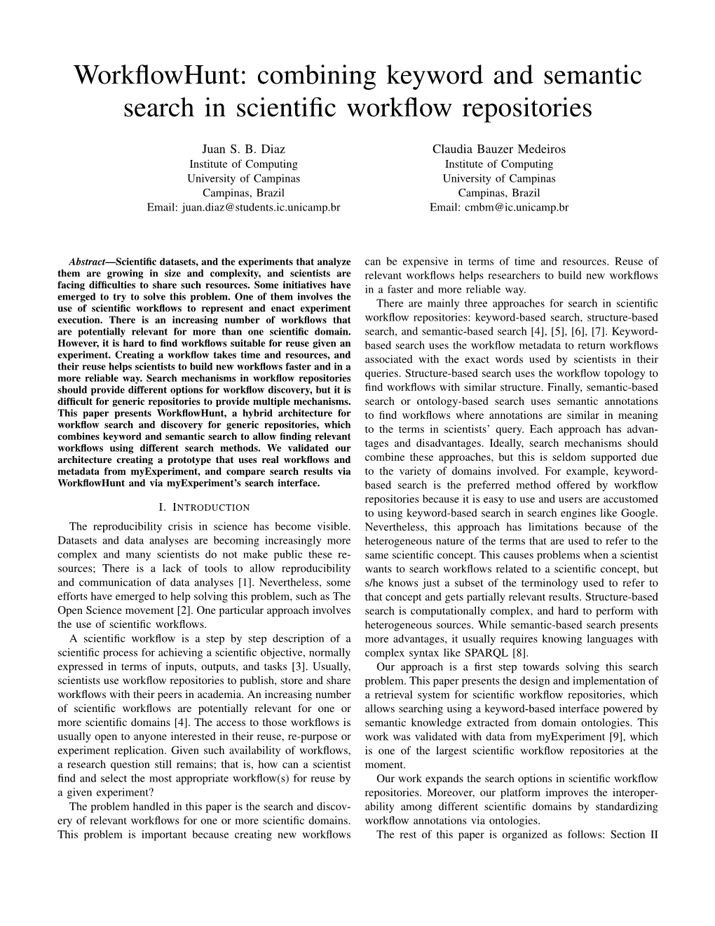 Combining Keyword and Semantic Search in Scientific Workflow