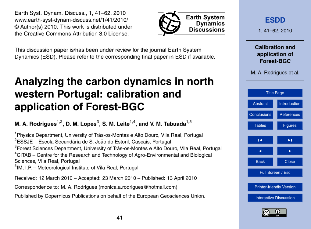Calibration and Application of Forest-BGC 2 the Model FOREST-BGC M