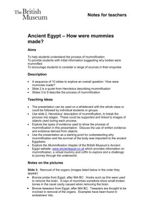 Ancient Egypt – How Were Mummies Made?