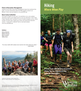 Hiking Students in the Parks & Recreation Management Major Have Produced This Guide