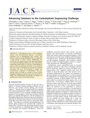 Advancing Solutions to the Carbohydrate Sequencing Challenge † † † ‡ § Christopher J