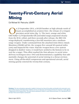 Twenty-First-Century Aerial Mining Col Michael W