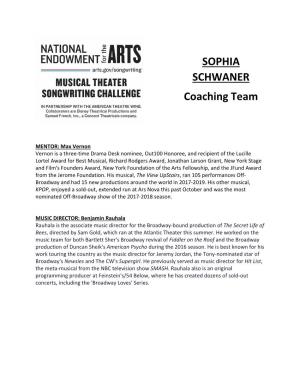 SOPHIA SCHWANER Coaching Team