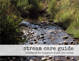 Salt Lake County Stream Care Guide  Streams 101 We All Live in a Watershed