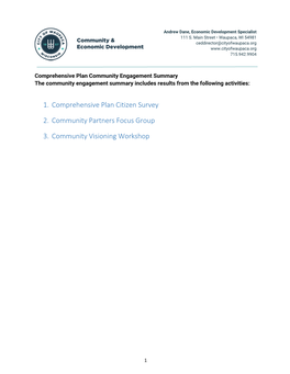 Waupaca Comprehensive Plan Community Engagement Summary