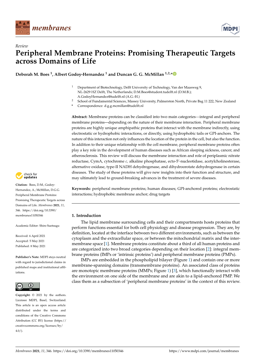 Peripheral Membrane Proteins: Promising Therapeutic Targets Across Domains of Life