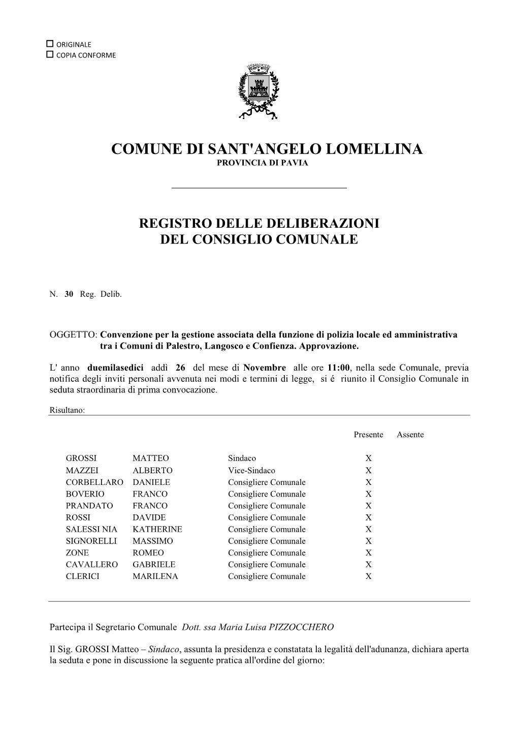 Comune Di Sant'angelo Lomellina Provincia Di Pavia