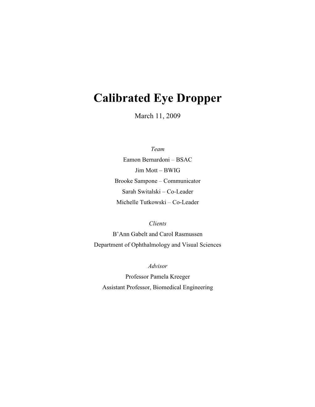 Calibrated Eye Dropper