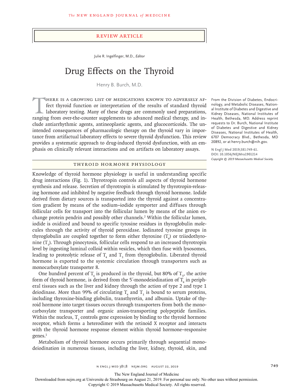 Drug Effects on the Thyroid