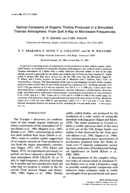 Optical Constants of Organic Tholins Produced in a Simulated Titanian Atmosphere" from Soft X-Ray to Microwave Frequencies