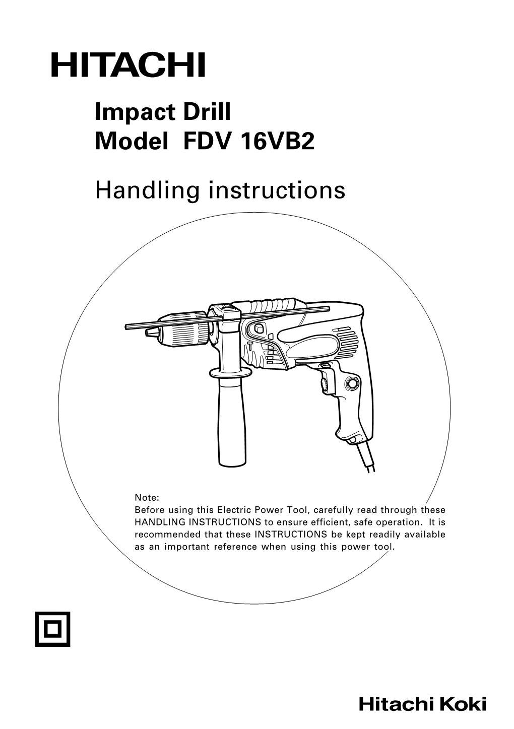 Impact Drill Model FDV 16VB2 Handling Instructions