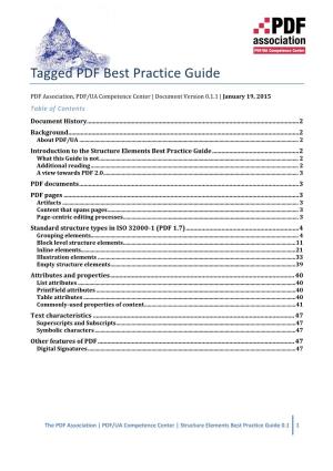PDF/UA Competence Center | Structure Elements Best Practice Guide 0.1 1