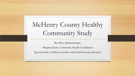 Mchenry County Healthy Community Study