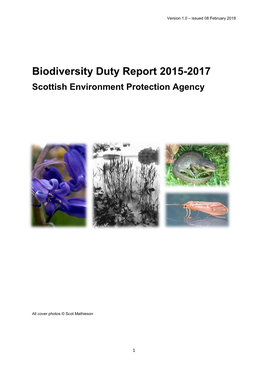Biodiversity Duty Report 2015-2017 Scottish Environment Protection Agency