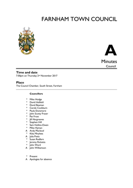 Council Meeting Minutes – 2 November