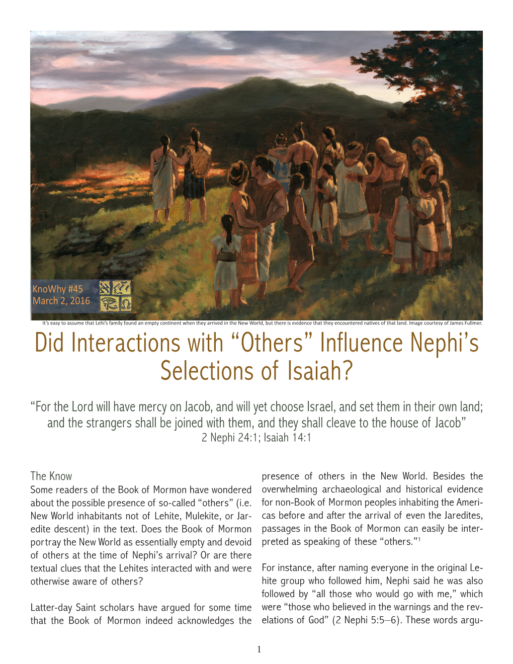 Influence Nephi's Selections of Isaiah?