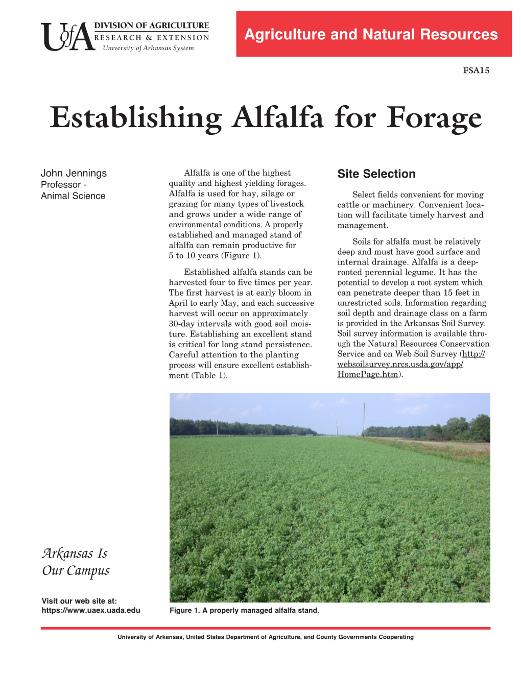 Establishing Alfalfa for Forage FSA15