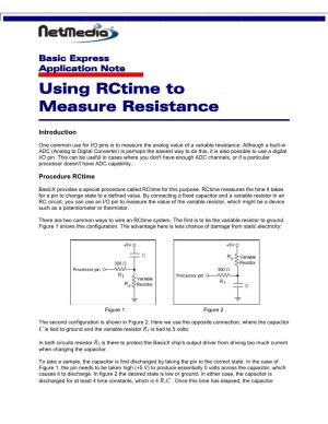 Using Rctime to Measure Resistance