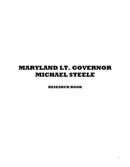 Maryland Lt. Governor Michael Steele