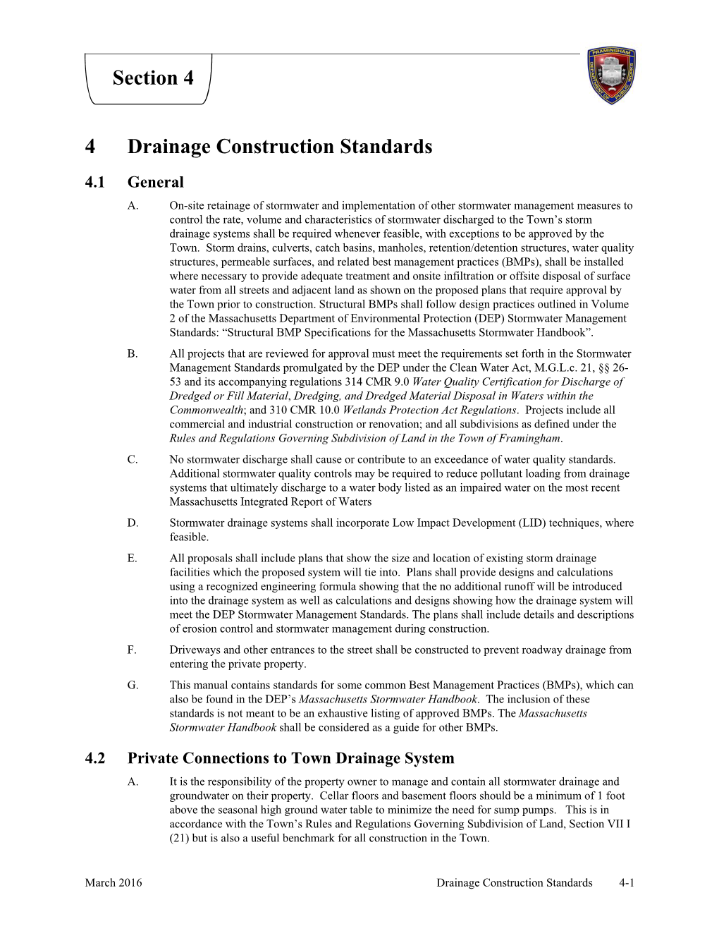 Section 4 4 Drainage Construction Standards