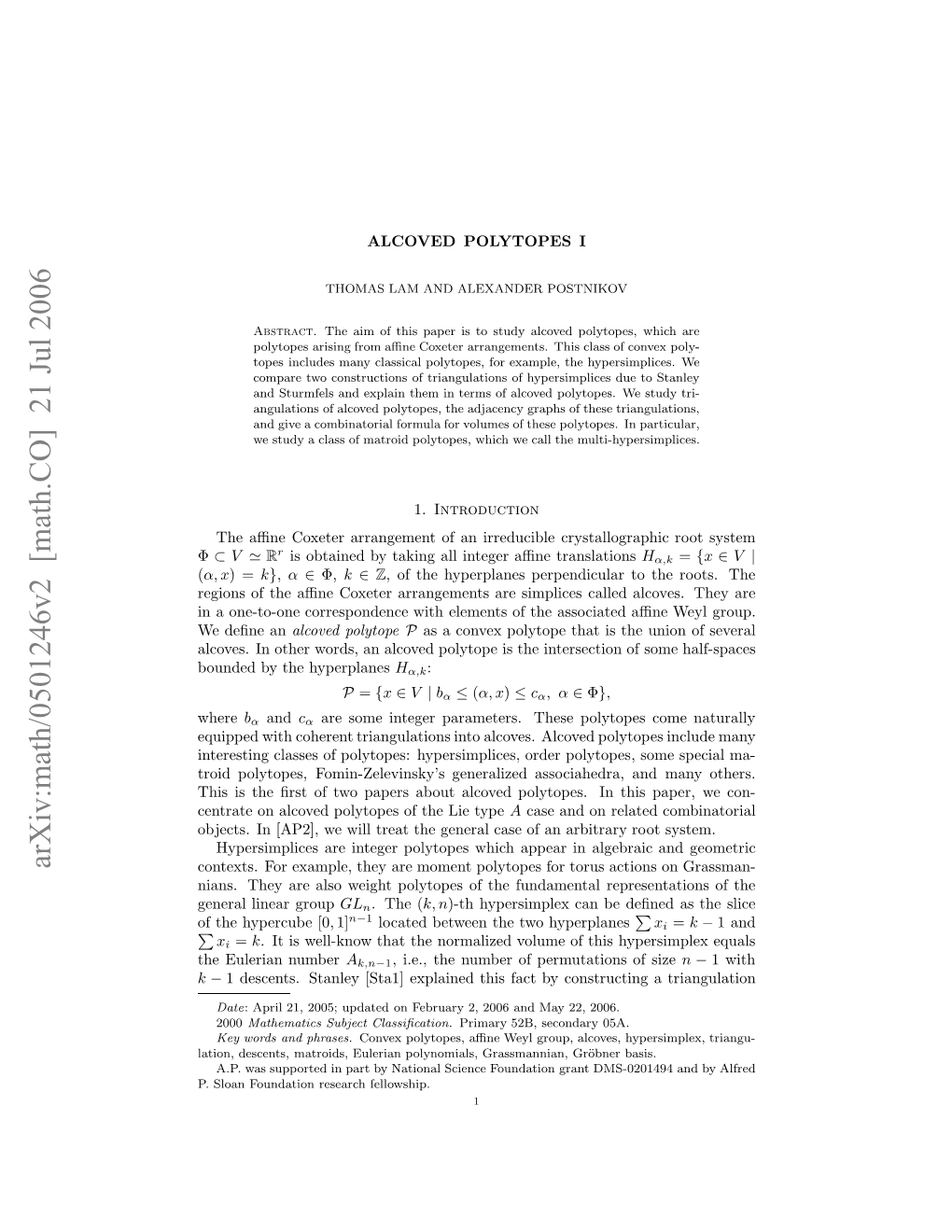 Arxiv:Math/0501246V2