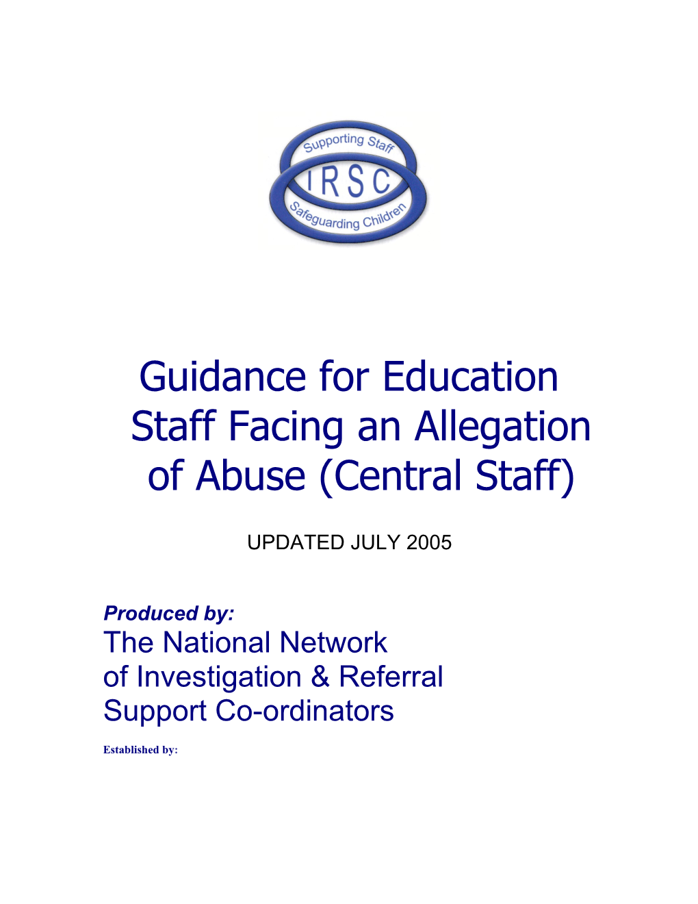 Guidelines for Staff Facing Allegations of Abuse