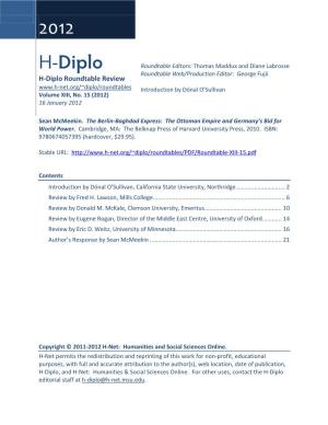 H-Diplo Roundtables, Vol. XIII, No. 15
