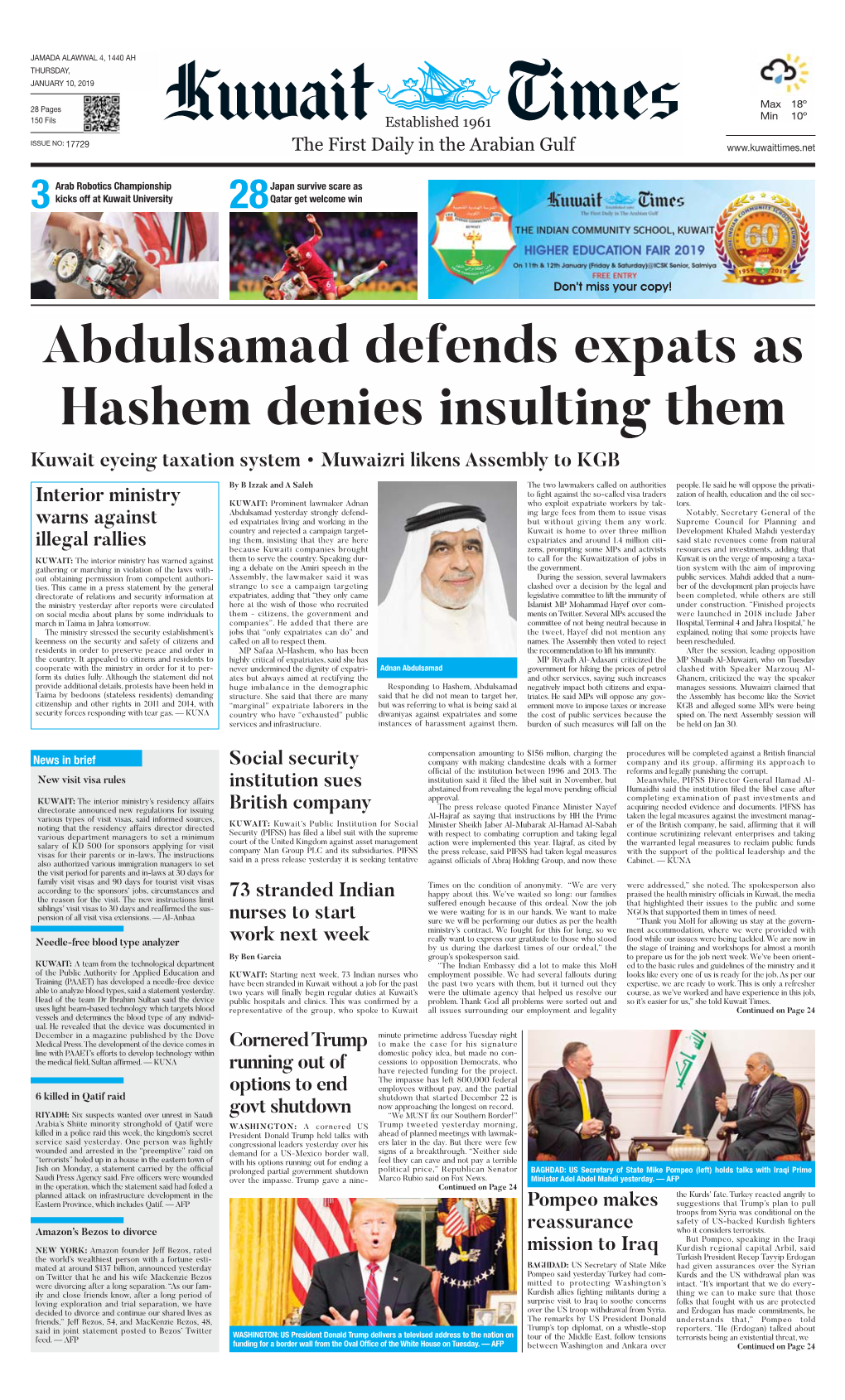 Kuwaittimes 10-1-2019.Qxp Layout 1