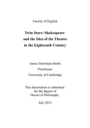 Shakespeare and the Idea of the Theatre in the Eighteenth Century