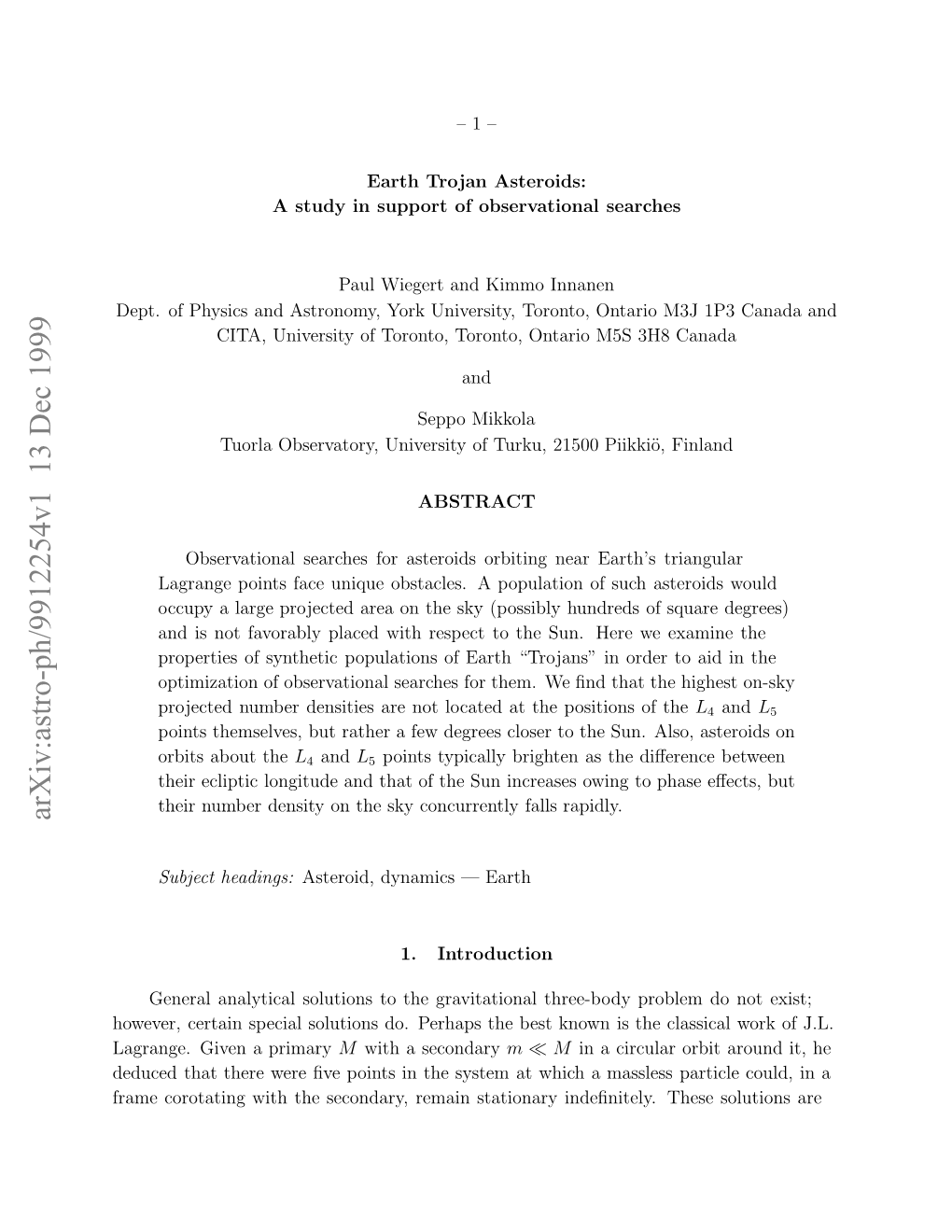 Earth Trojan Asteroids: a Study in Support of Observational Searches