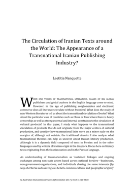 The Appearance of a Transnational Iranian Publishing Industry?