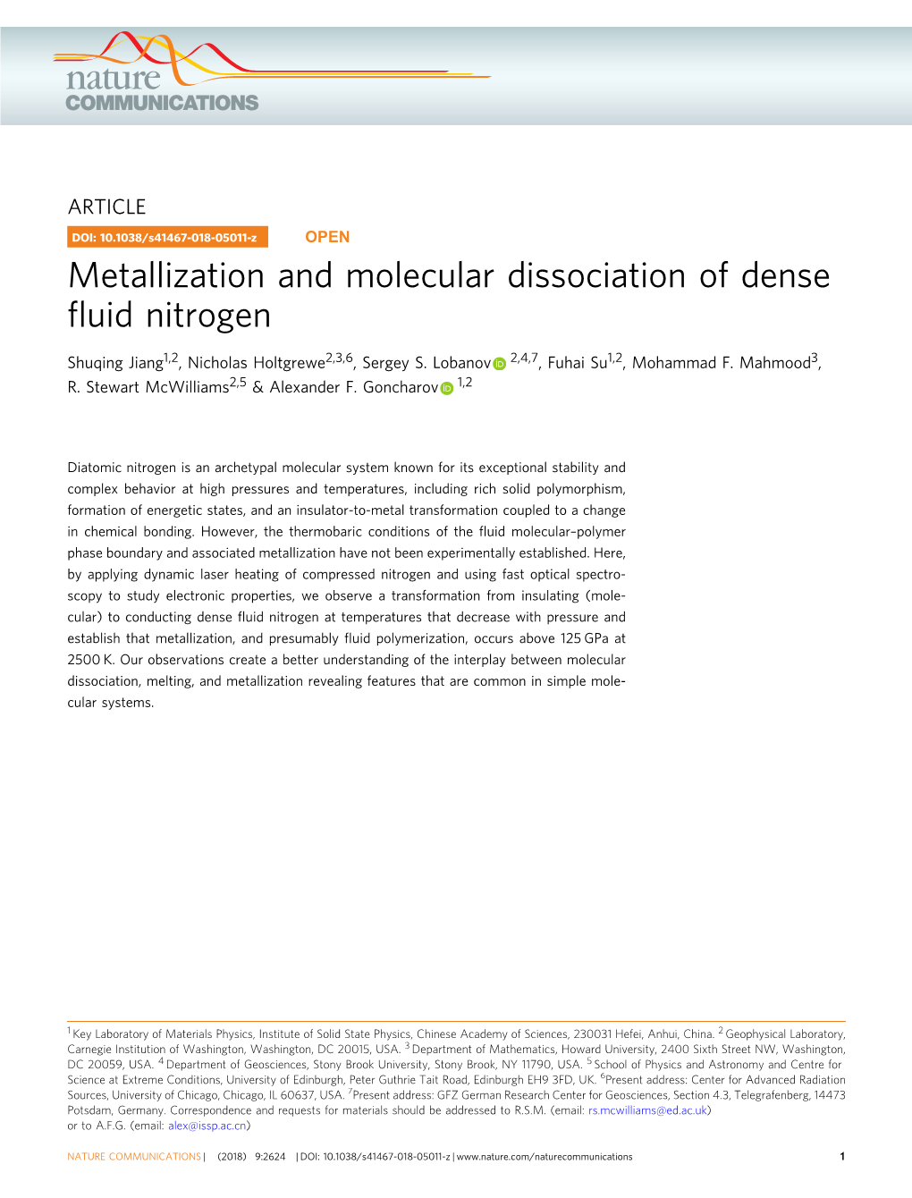 Metallization and Molecular Dissociation of Dense Fluid Nitrogen