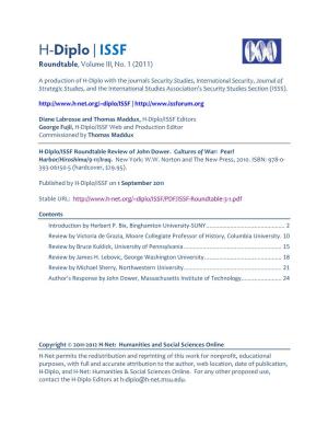 H-Diplo/ISSF Roundtable, Vol. 3, No. 1 (2011)