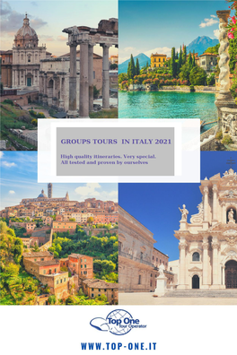 Tour of Italy for Your Groups 2021