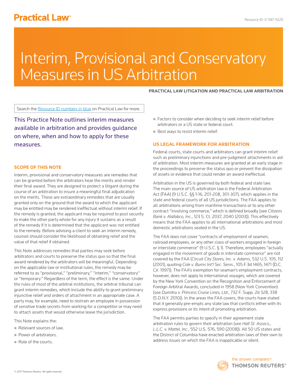 Interim, Provisional and Conservatory Measures in US Arbitration