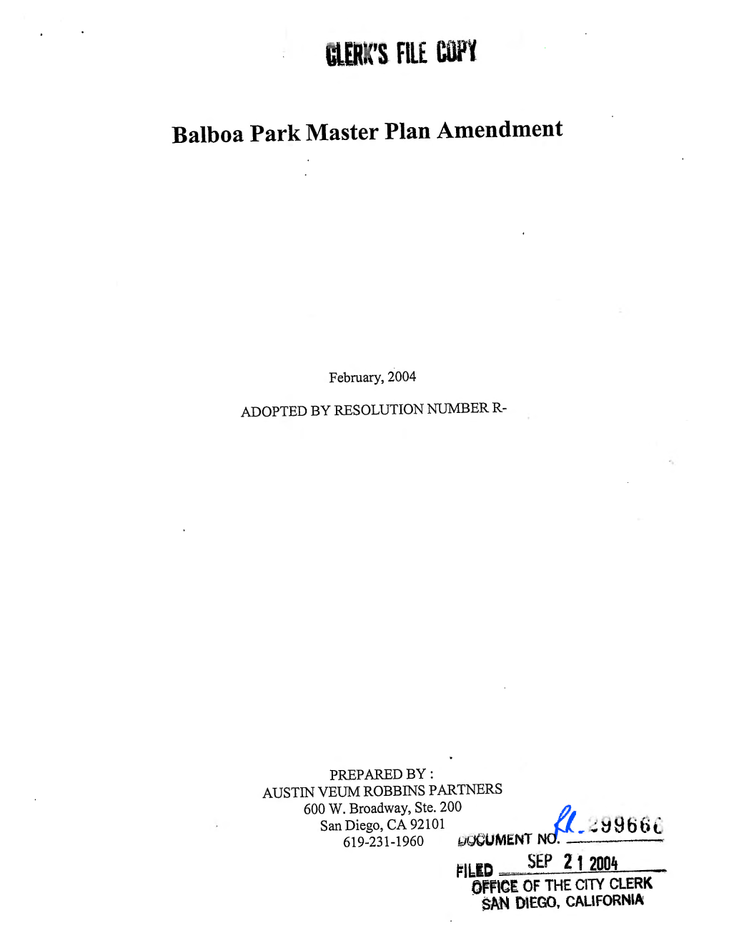 Balboa Park Master Plan Amendment (2004)