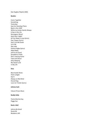 Songlist 300 Songs