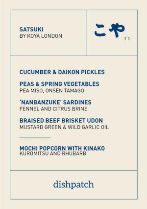 Satsuki Cucumber & Daikon Pickles Peas & Spring
