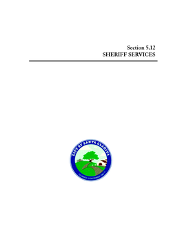 Section 5.12 SHERIFF SERVICES